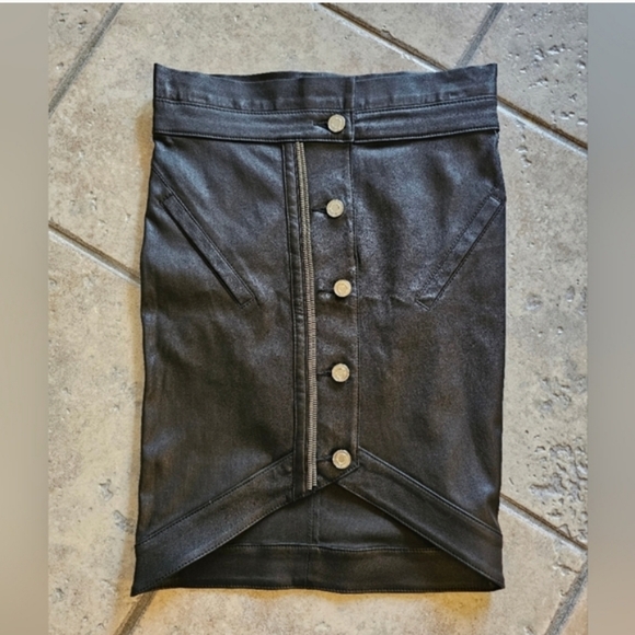 Revolve Black Leather Mini Skirt - Picture 2 of 9
